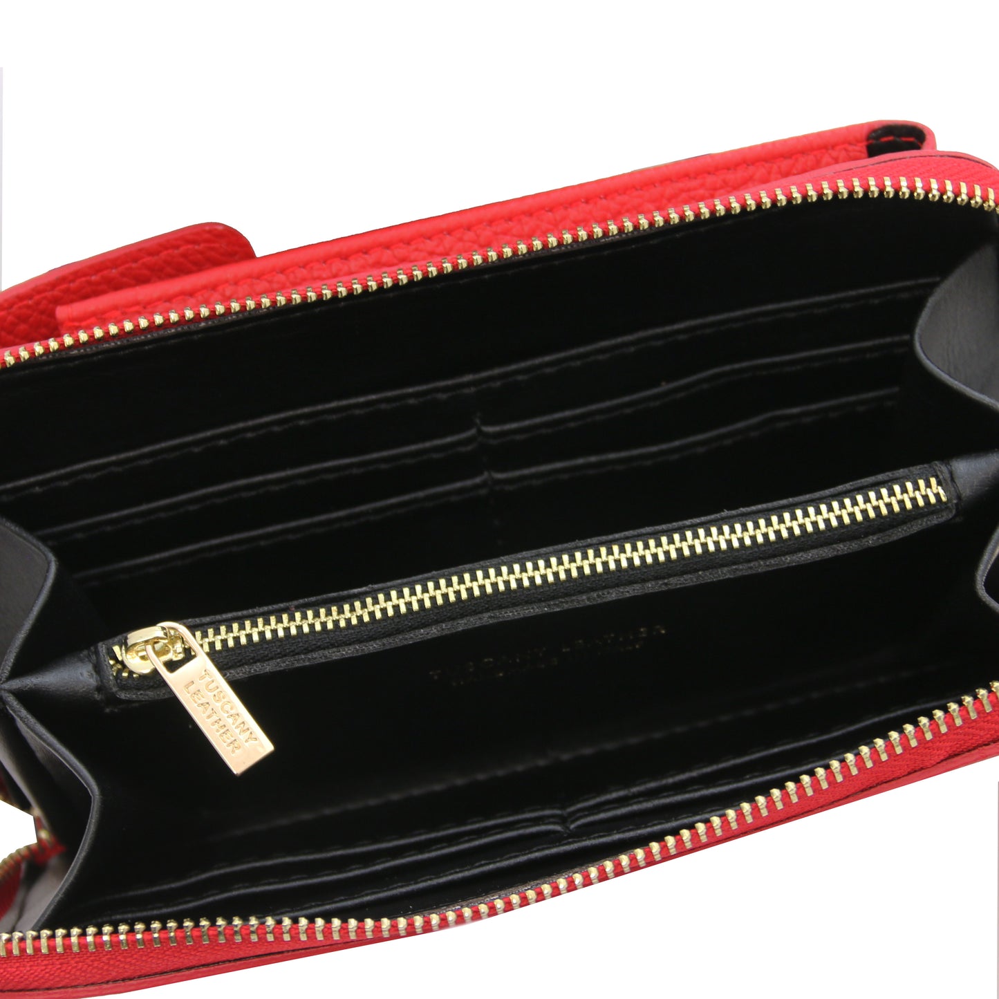 TL Bag - Portafoglio/portacellulare in Pelle con Tracolla Rosso
