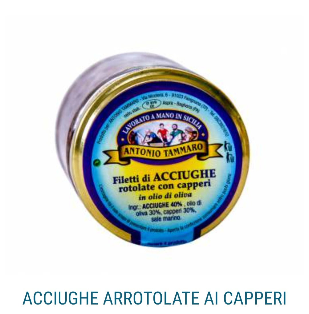Acciughe Arrotolate ai Capperi 200g