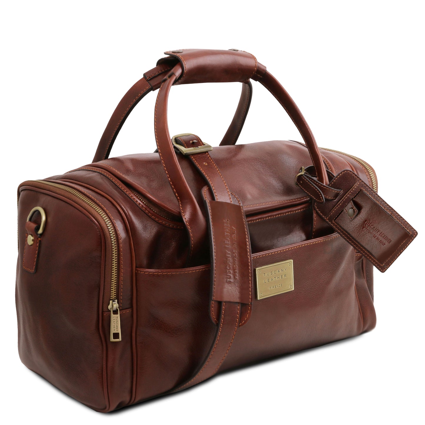TL Voyager - Borsone Viaggio in Pelle con Tasche Laterali