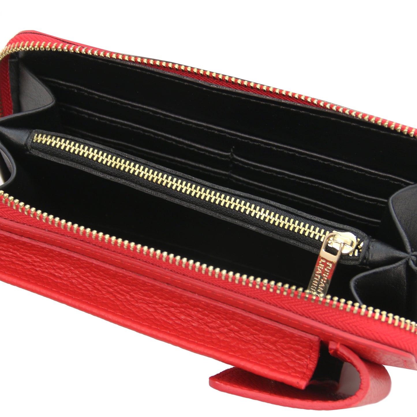 TL Bag - Portafoglio/portacellulare in Pelle con Tracolla Rosso