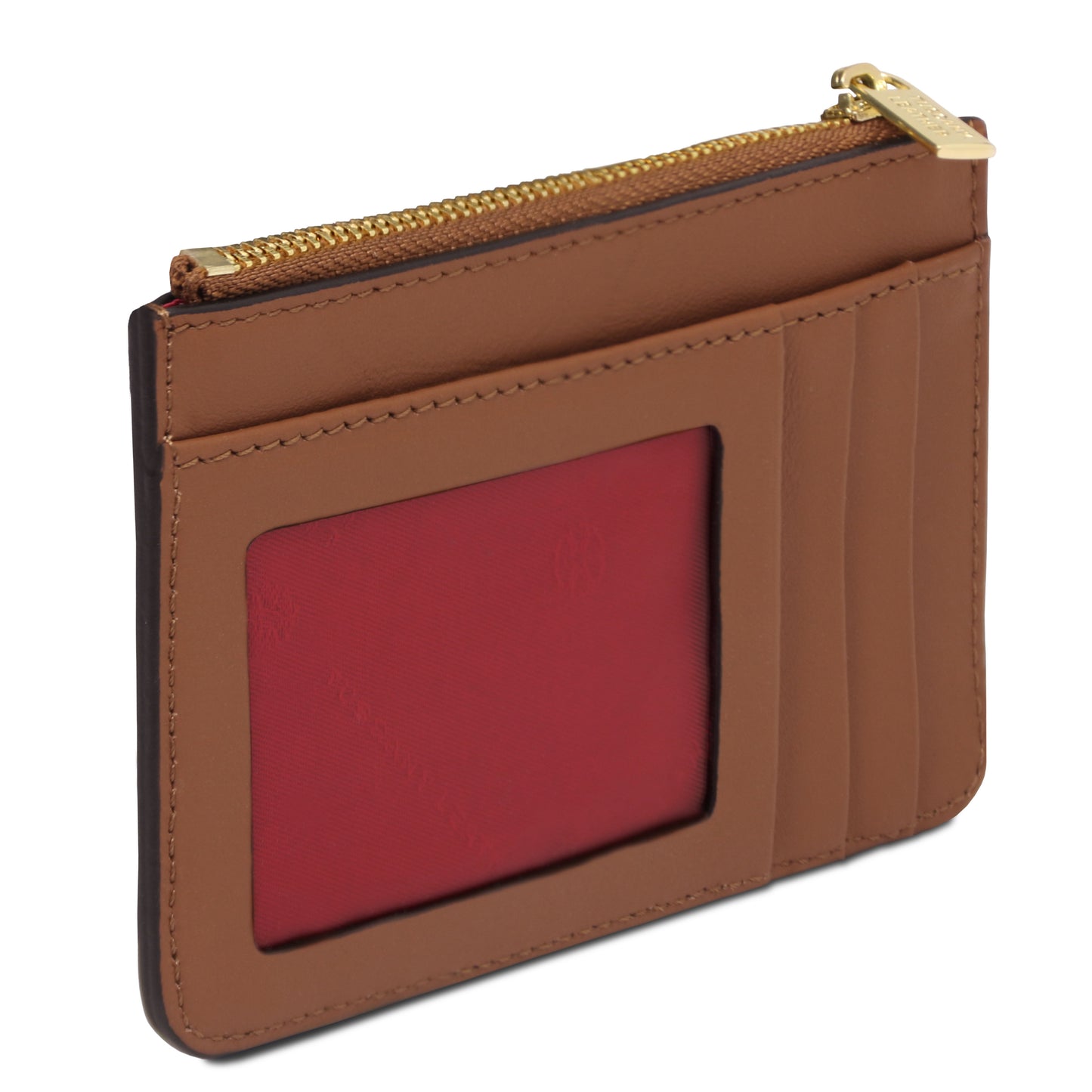 Portacarte in Pelle con Manico - Cognac