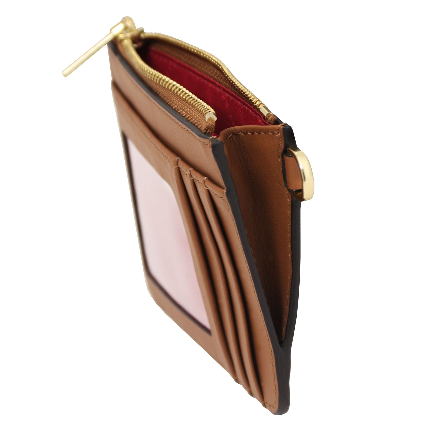 Portacarte in Pelle con Manico - Cognac