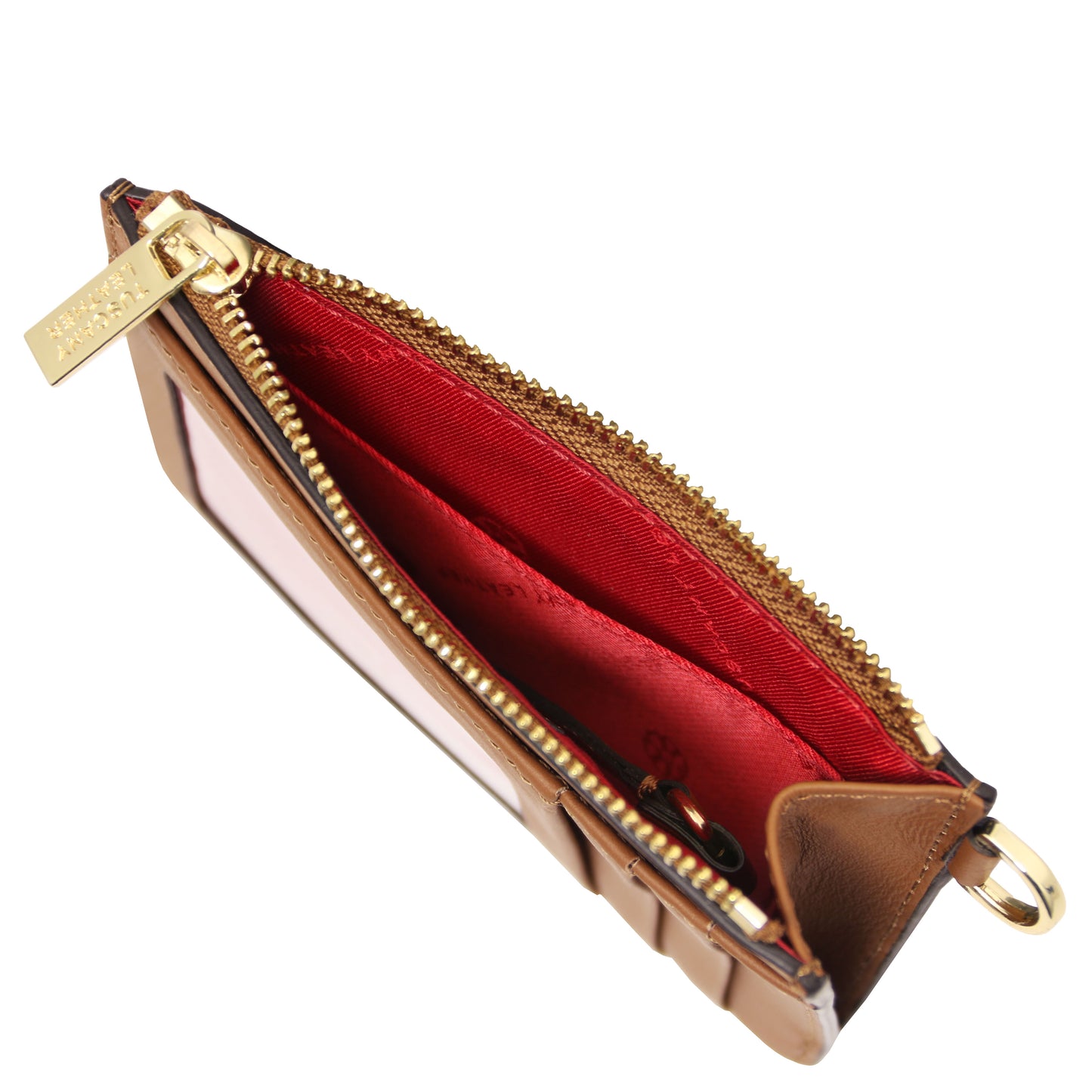 Portacarte in Pelle con Manico - Cognac