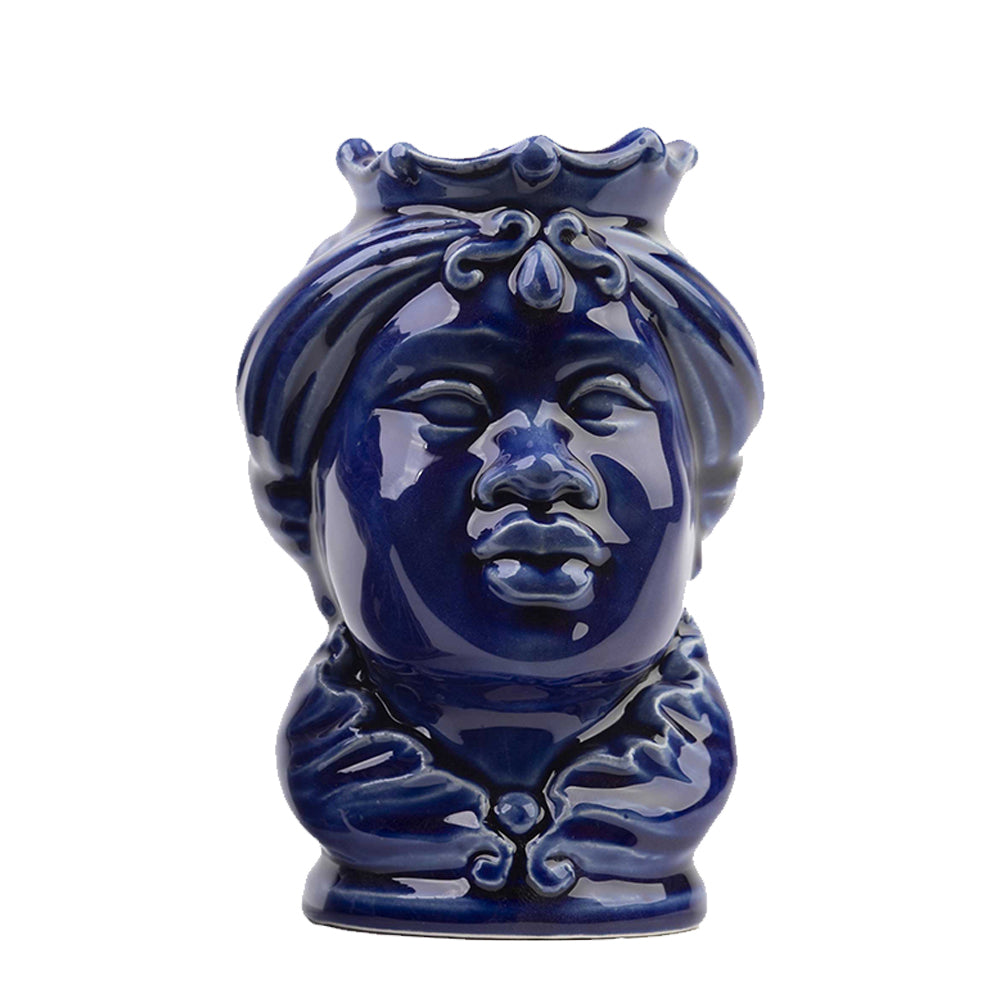 Testa di moro blu lucido monocromo Donna