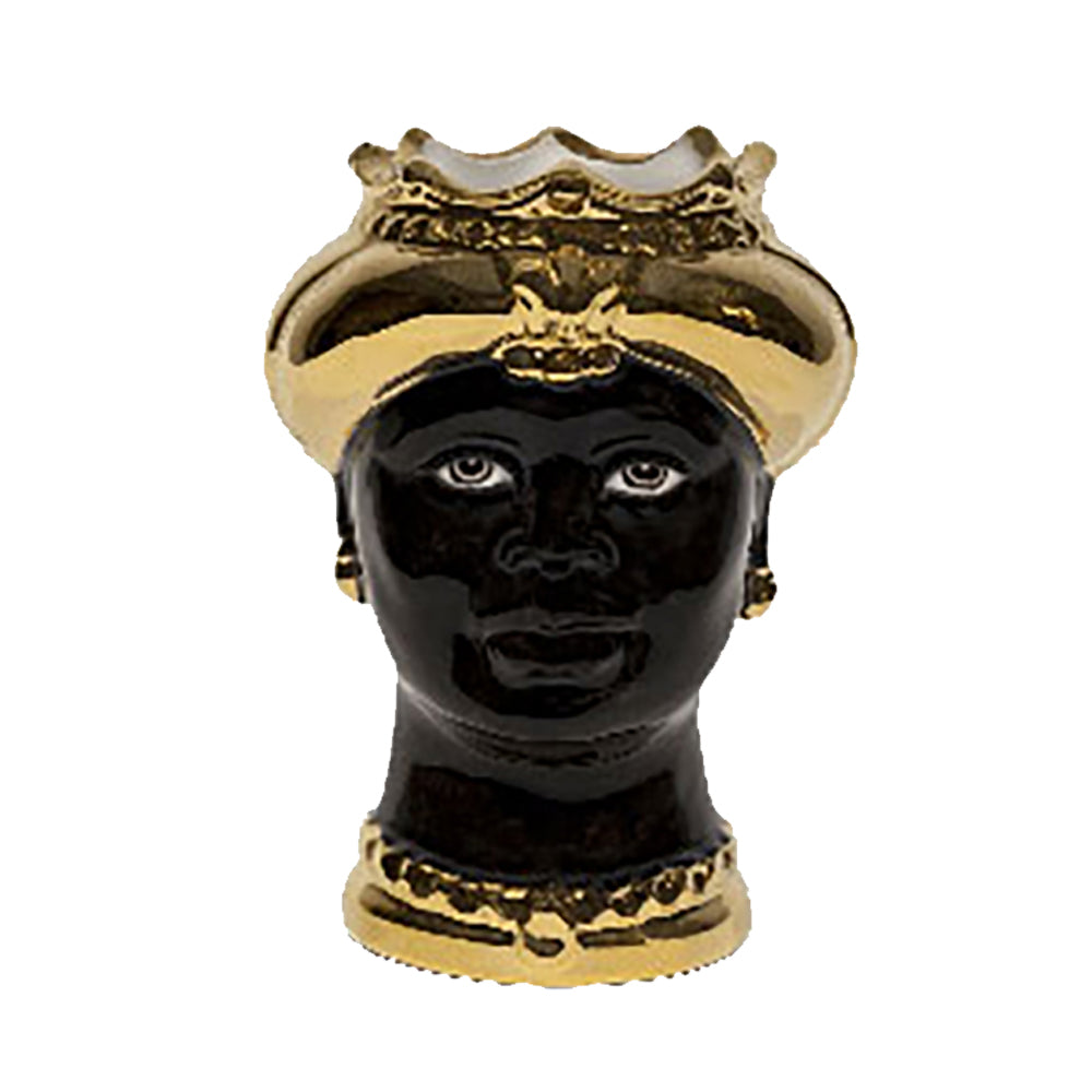 Testa di moro oro e volto nero lucido Donna