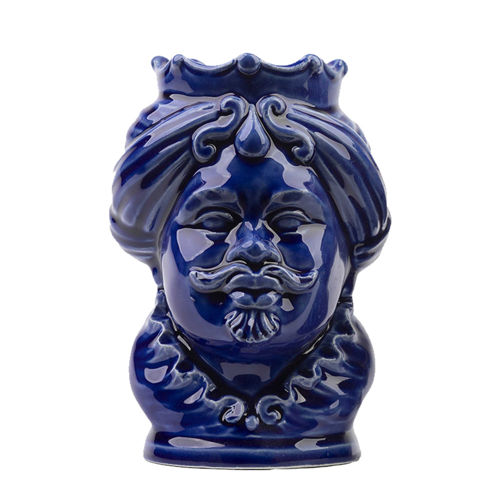 Testa di moro blu lucido monocromo Uomo