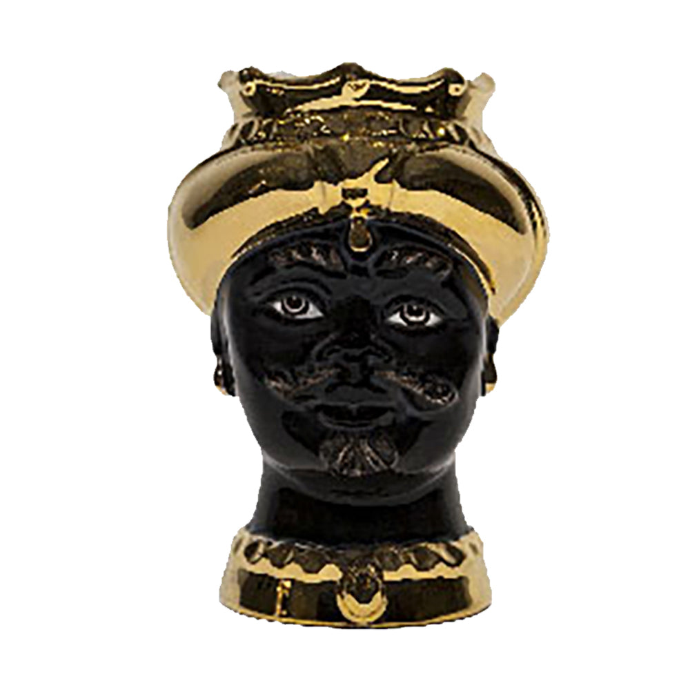 Testa di moro oro e volto nero lucido Uomo