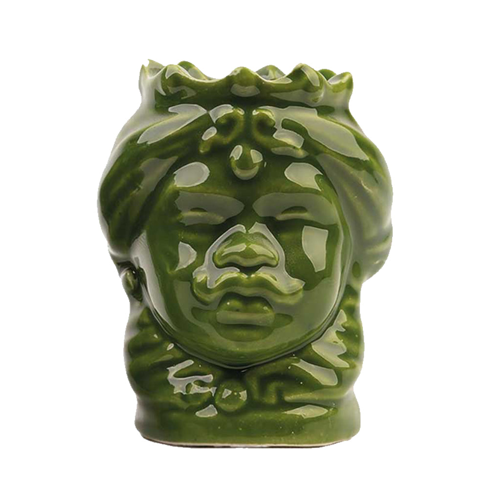 Testa di moro verde foglia lucido monocromo Uomo